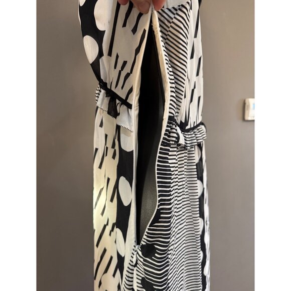 Maeve Black White Maxi Halter Dress 2 Polka Dot Stripe Anthropologie - Picture 6 of 12